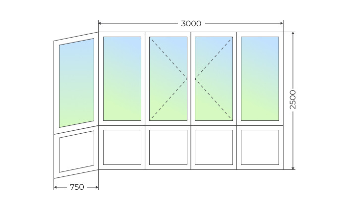 Теплое остекление Г-образного балкона с поворотными створками и глухим нижним рядом - фото - 1